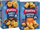 Patties-Party-Meat-Pies-or-Sausage-Rolls-12-Pack-450g-560g Sale