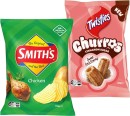 Smiths-Crinkle-Cut-Chips-150-170g-or-Twisties-Cinnamon-Sugar-Churros-120g-Selected-Varieties Sale