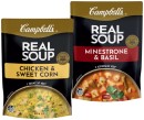 NEW-Campbells-Real-Soup-Chicken-Sweet-Corn-or-Minestrone-Basil-330g Sale
