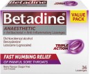 Betadine-Anaesthetic-Triple-Action-Sore-Throat-Lozenges-Berry-36-Pack Sale