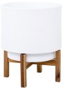 Lotus-43cm-x-34cm-Ceramic-Indoor-Pot-with-Stand-in-White Sale