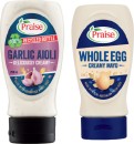 Praise-Deli-Style-Classic-Aioli-250mL-or-Praise-Whole-Egg-Mayo-230250g-Selected-Varieties Sale