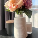 Unreal-Textured-Stripe-17cm-Ceramic-Vase-in-White Sale