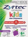 Zyrtec-Kids-Allergy-Hayfever-Relief-Chewable-Grape-Flavour-30-Tablets Sale
