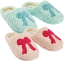 Womens-Teddy-Boucle-Scuff-with-Bow-Design Sale
