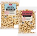 Coles-Dry-Roasted-Honey-Natural-or-Roasted-Salted-Cashews-400g-Pack Sale