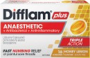 Difflam-Plus-Anaesthetic-Lozenge-16-Pack-Honey-Lemon Sale