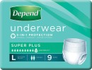 Depend-Incontinence-Underwear-Unisex-Super-Plus-Large-9-Pack Sale