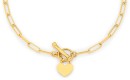 9ct-Gold-45cm-Paperclip-Fob-with-Heart-Charm-Necklet Sale