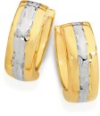 9ct-Gold-Two-Tone-10mm-Diamond-Cut-Stripe-Huggie-Earrings Sale