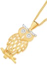 9ct-Gold-Two-Tone-Owl-Pendant Sale