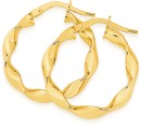 9ct-Gold-15mm-Ribbon-Twist-Hoop-Earrings Sale
