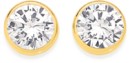 9ct-Gold-Cubic-Zirconia-Bezel-Set-Stud-Earrings Sale