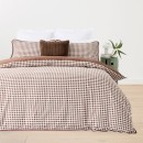 Gingham-Cotton-Quilt-Cover-Set-Double-Bed-Chocolate Sale
