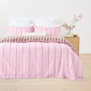 Stripe-Cotton-Linen-Reversible-Quilt-Cover-Set-King-Bed-Pink-and-Mocha Sale