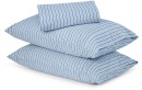 225-Thread-Count-Stripe-Cotton-Sheet-Set-Queen-Bed-Blue Sale