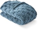 Check-Jacquard-Blanket-QueenKing-Bed-Navy Sale