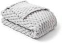 Plush-Jacquard-Blanket-QueenKing-Bed-Grey Sale