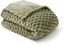 Plush-Jacquard-Blanket-QueenKing-Bed-Green Sale