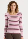 Grab-Long-Sleeve-Scoop-Neck-Tee-Pink-Burgundy-Stripe Sale