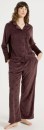 Soho-Cosy-Fleece-LS-Button-Up-PJ-Set-in-Raisin-Debossed-Hearts Sale