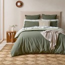 Lusso-Reversible-Brushed-Cotton-Quilt-Cover-Moss-Green Sale