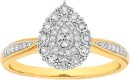 9ct-Two-Tone-Gold-Diamond-Pear-Ring Sale