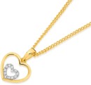 9ct-Gold-Diamond-Small-Double-Heart-Pendant Sale