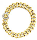 9ct-Gold-19cm-Solid-Curb-Diamond-Turnlock-Bracelet Sale