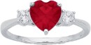 Sterling-Silver-Red-Heart-Cubic-Zirconia-Trilogy-Ring-Size-O Sale