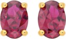 9ct-Gold-Created-Ruby-Oval-Stud-Earrings Sale