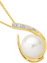 9ct-Gold-Cultured-Freshwater-Pearl-Diamond-Pendant Sale