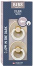 Bibs-Glow-In-The-Dark-Colour-Pacifier-Size-3-Vanilla-2-Pack Sale