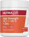 NEW-Nutra-Life-High-Strength-Vit-C-Vit-D-Zinc-200-Tablets Sale