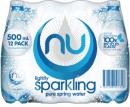 NEW-Nu-Pure-Lightly-Sparkling-Pure-Spring-Water-12x500mL Sale