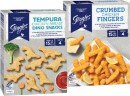 Steggles-Crumbed-Chicken-Fingers-or-Tempura-Dino-Snacks-400g Sale