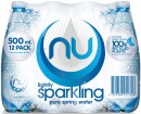 NEW-Nu-Pure-Lightly-Sparkling-Pure-Spring-Water-12x500mL Sale
