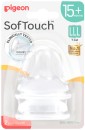 NEW-Pigeon-SofTouch-Nipple-LLL-15-Months-2-Pieces Sale
