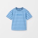 Australian-Cotton-Oversized-Embroidered-Stripe-T-Shirt-Blue Sale