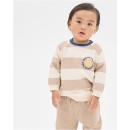 Baby-Organic-Cotton-Jumper-Pants-2-Piece-Set-Stripe-Taupe Sale
