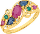 9ct-Gold-Natural-Multi-Gemstone-Diamond-Bypass-Swirl-Ring Sale