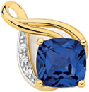 9ct-Gold-Created-Celyon-Sapphire-Diamond-Double-Swirl-Slider-Pendant Sale