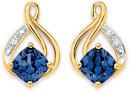 9ct-Gold-Created-Celyon-Sapphire-Diamond-Double-Swirl-Stud-Earrings Sale