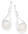 Sterling-Silver-Pearl-Swirl-Drop-Hook-Earrings Sale
