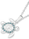 Sterling-Silver-Cubic-Zirconia-Turtle-Pendant Sale
