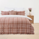 Check-Cotton-Reversible-Quilt-Cover-Set-Double-Bed-Mocha Sale