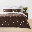 Reversible-Polka-Dot-Linen-Cotton-Quilt-Cover-Set-Super-King-Bed-WhiteChocolate Sale