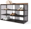Metal-and-Walnut-Look-Shoe-Rack Sale