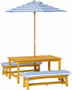 Hide-Seek-Kids-Picnic-Bench-Set-with-Umbrella-and-Cushions-in-Light-Grey Sale