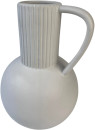 Rib-25cm-Ceramic-Vase-with-Handle-in-White Sale